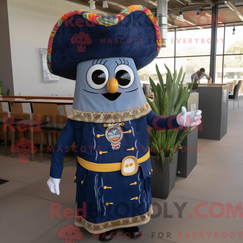 Mascot character of a Navy Enchiladas dressed with a Cocktail Dress and Tie pins Mascot character of a Navy Enchiladas dressed with a Cocktail Dress and Tie pins