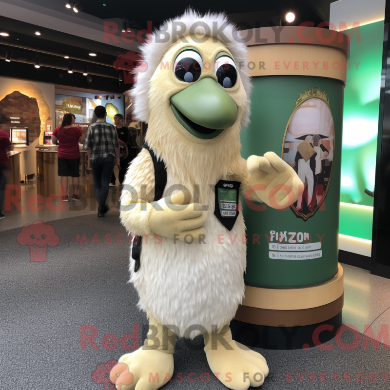 Mascot character of a Cream Kiwi dressed with a Playsuit and Anklets Mascot character of a Cream Kiwi dressed with a Playsuit and Anklets