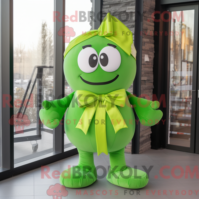 Mascot character of a Lime Green Shakshuka dressed with a Coat and Bow ties Mascot character of a Lime Green Shakshuka dressed with a Coat and Bow ties