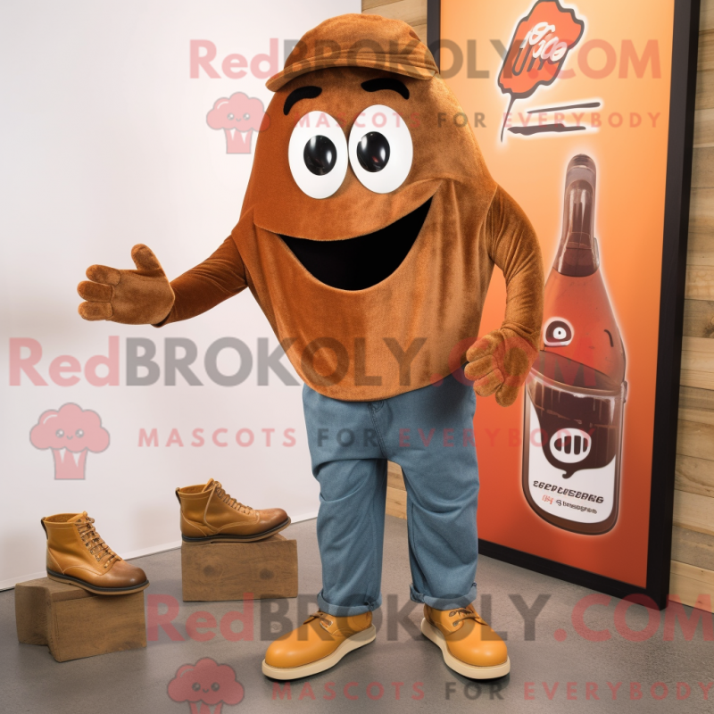 Mascot character of a Rust Aglet dressed with a Chinos and Shoe clips Mascot character of a Rust Aglet dressed with a Chinos and Shoe clips