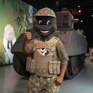 Black Army Soldier mascot costume character dressed with a Tank Top and Wraps