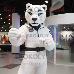 White Panther maskot kostym...