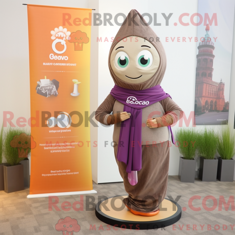 Mascot character of a Brown Oyster dressed with a Yoga Pants and Scarves Mascot character of a Brown Oyster dressed with a Yoga Pants and Scarves