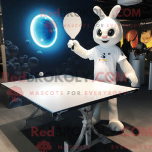 Mascot character of a White Ping Pong Table dressed with a T-Shirt and Watches