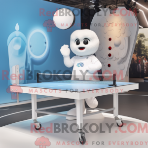 Mascot character of a White Ping Pong Table dressed with a T-Shirt and Watches