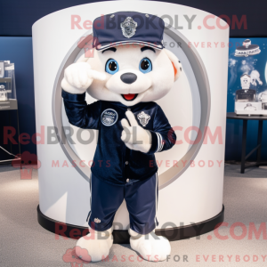 Mascot character of a Navy Engagement Ring dressed with a Jeggings and Keychains