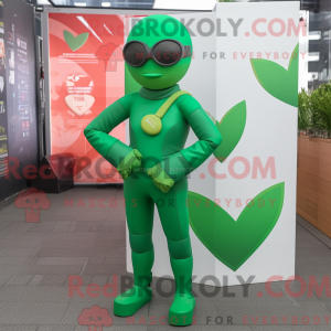 Mascot character of a Green Arrow Of Love dressed with a Jeggings and Sunglasses