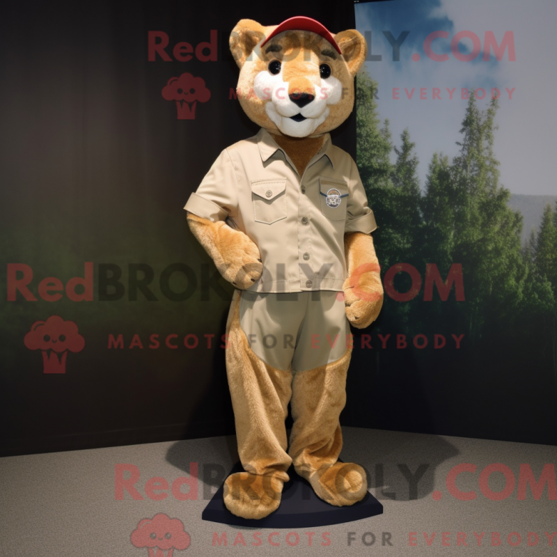 Mascot character of a Puma dressed with a Chinos and Foot pads Mascot character of a Puma dressed with a Chinos and Foot pads
