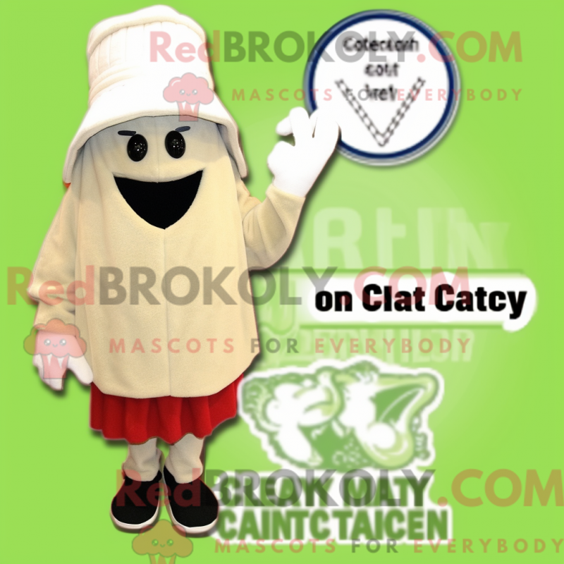 Mascot character of a Cream Celery dressed with a Cover-up and Caps Mascot character of a Cream Celery dressed with a Cover-up and Caps