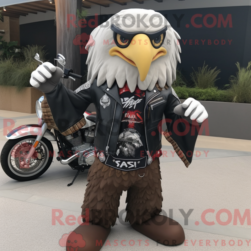 Mascot character of a Eagle dressed with a Biker Jacket and Scarf clips Mascot character of a Eagle dressed with a Biker Jacket and Scarf clips