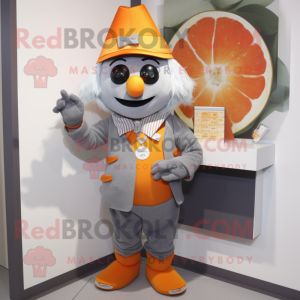 Grijs oranje mascotte...