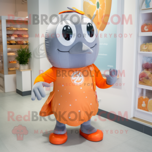 Grijs oranje mascotte...