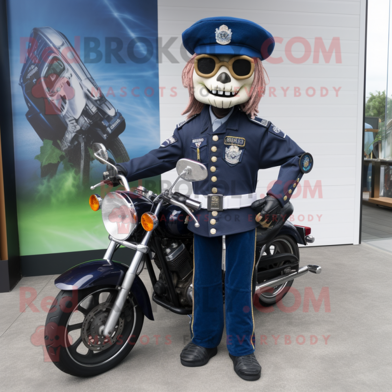 Navy Fajitas mascot costume character dressed with a Biker Jacket and Anklets