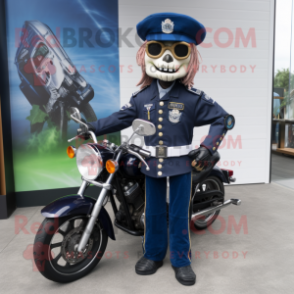 Navy Fajitas mascot costume character dressed with a Biker Jacket and Anklets