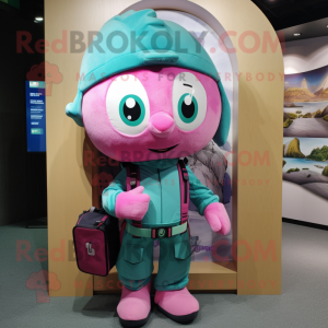 Turquoise roze mascotte...