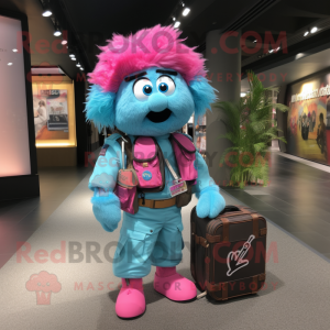 Turkis Pink maskot kostume...