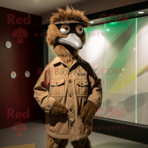 Bruin Emu mascotte kostuum...