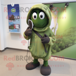 Olive Phone mascot costume character dressed with a Hoodie and Scarf clips