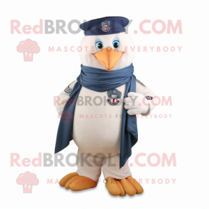 Navy American Soldier mascot costume character dressed with a Trousers and Scarves