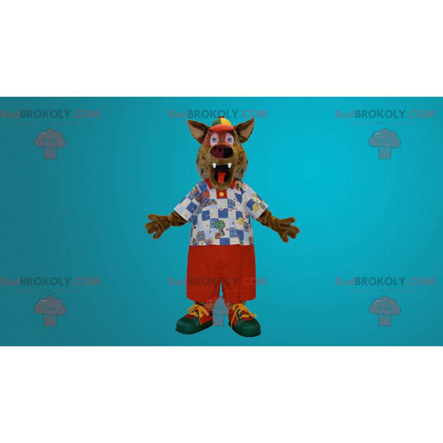 Mascotte de loup mignon et coloré - Redbrokoly.com