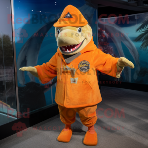 Orange Shark maskot kostume...