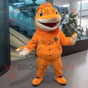 Orange Shark maskot kostume...