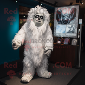 Silberner Yeti Maskottchen...