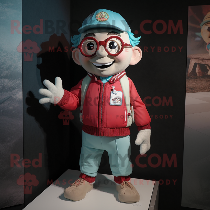 nan Ray mascot costume character dressed with a Jacket and Messenger bags nan Ray mascot costume character dressed with a Jacket and Messenger bags