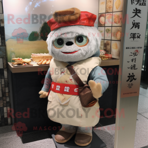 nan Sushi mascot costume character dressed with a Parka and Wallets