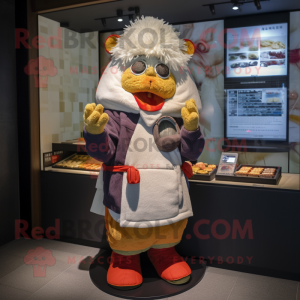 nan Sushi mascot costume character dressed with a Parka and Wallets