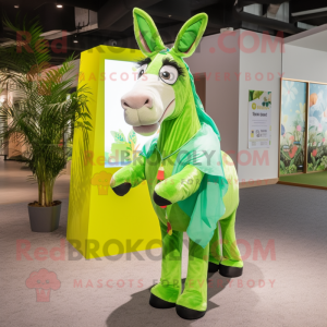 Lime Green Donkey maskot...