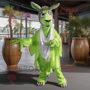 Lime Green Donkey mascotte...