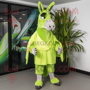 Lime Green Donkey mascotte...