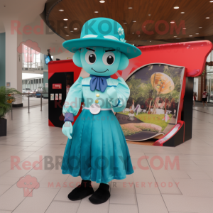 Cyan Cowboy maskot drakt...