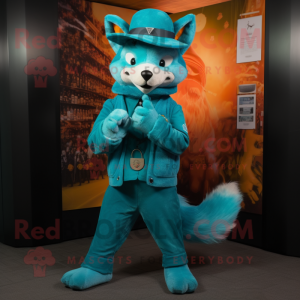 Turquoise Fox mascotte...