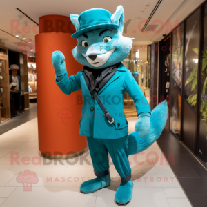 Turquoise Fox mascotte...