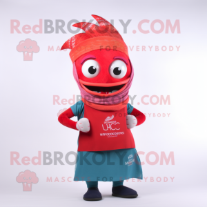 Rød Ceviche maskot kostume...