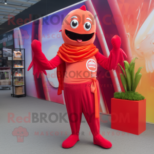 Röd Ceviche maskot kostym...