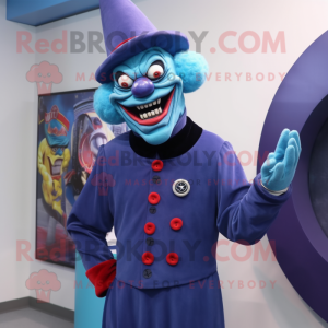 Blue Evil Clown maskotdräkt...