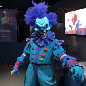 Blue Evil Clown mascotte...