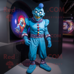 Blue Evil Clown maskot...