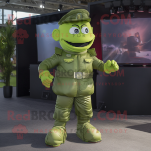Lime Green Soldier mascotte...