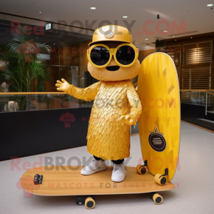 Guld skateboard maskot...