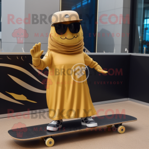 Goud Skateboard mascotte...