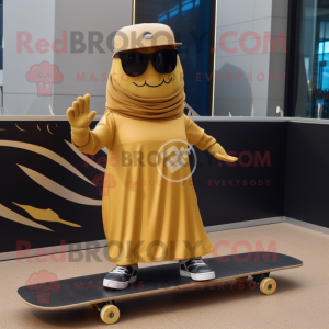 Guld skateboard maskot...