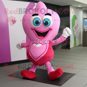 Pink Heart mascotte kostuum...