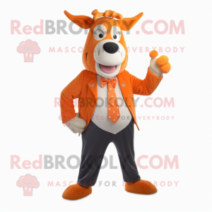 Orange Jersey Cow maskot...