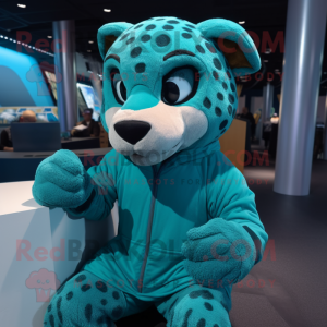 Teal Cheetah mascotte...