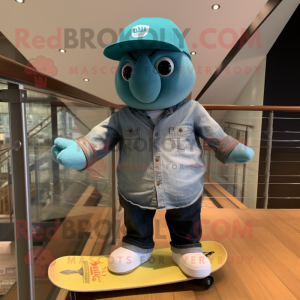 Teal Skateboard mascotte...