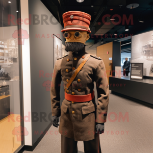 Rust Civil War Soldier mascot costume character dressed with a Sweater and Berets